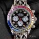 Perfect Replica Rolex Daytona Rainbow Diamond Bezel Black Dial 43mm Watch (5)_th.jpg
